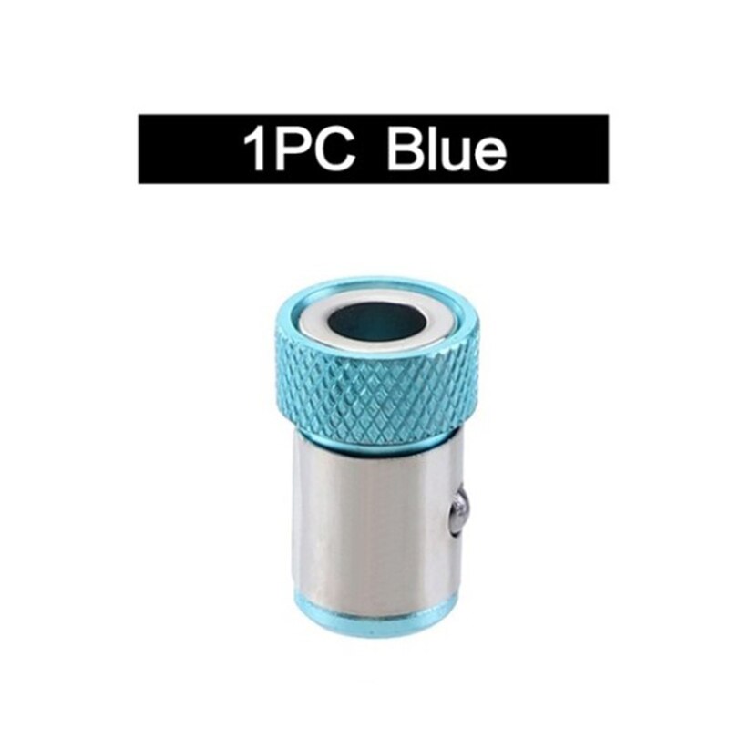 Batch head with magnetic ring Strong tip magnetizing ring Metal screwdriver head universal magnetic ring steel sleeve: blue