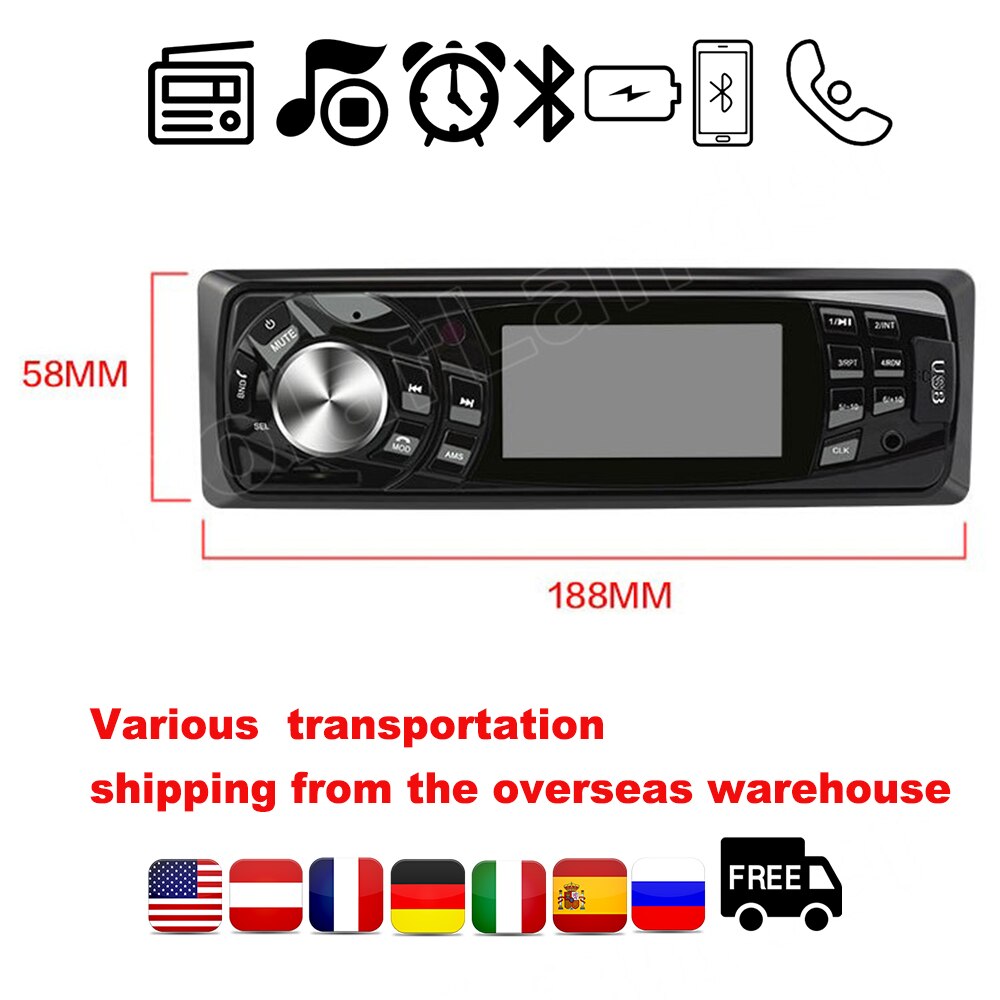 Remote control Bluetooth C-2786 In-dash Electronics SD USB MP3 player 1 Din FM Aux Input Receiver 12V Auto Car Radio
