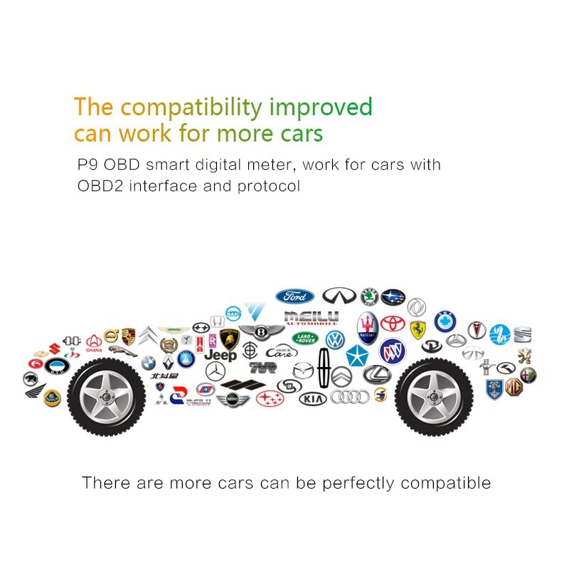 P9 HUD Smart GPS Car Head Up Display OBD2 Over Speed Warning Alarm System