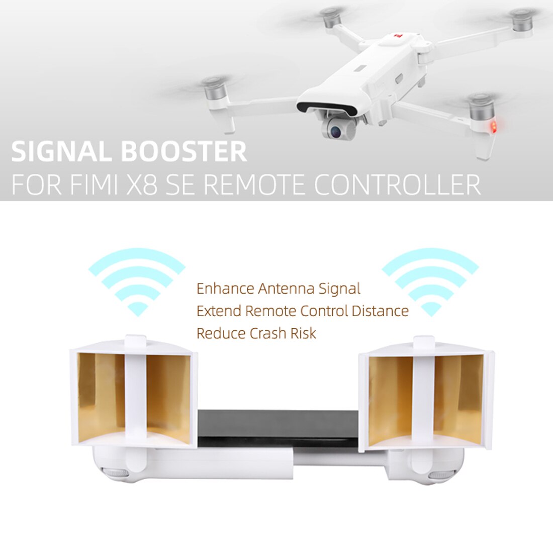 Sunnylife Antenne Signal Booster Antenne Palette Verlängerung für Xiaomi FIMI X8SE Drohne Clever Regler-Weiß