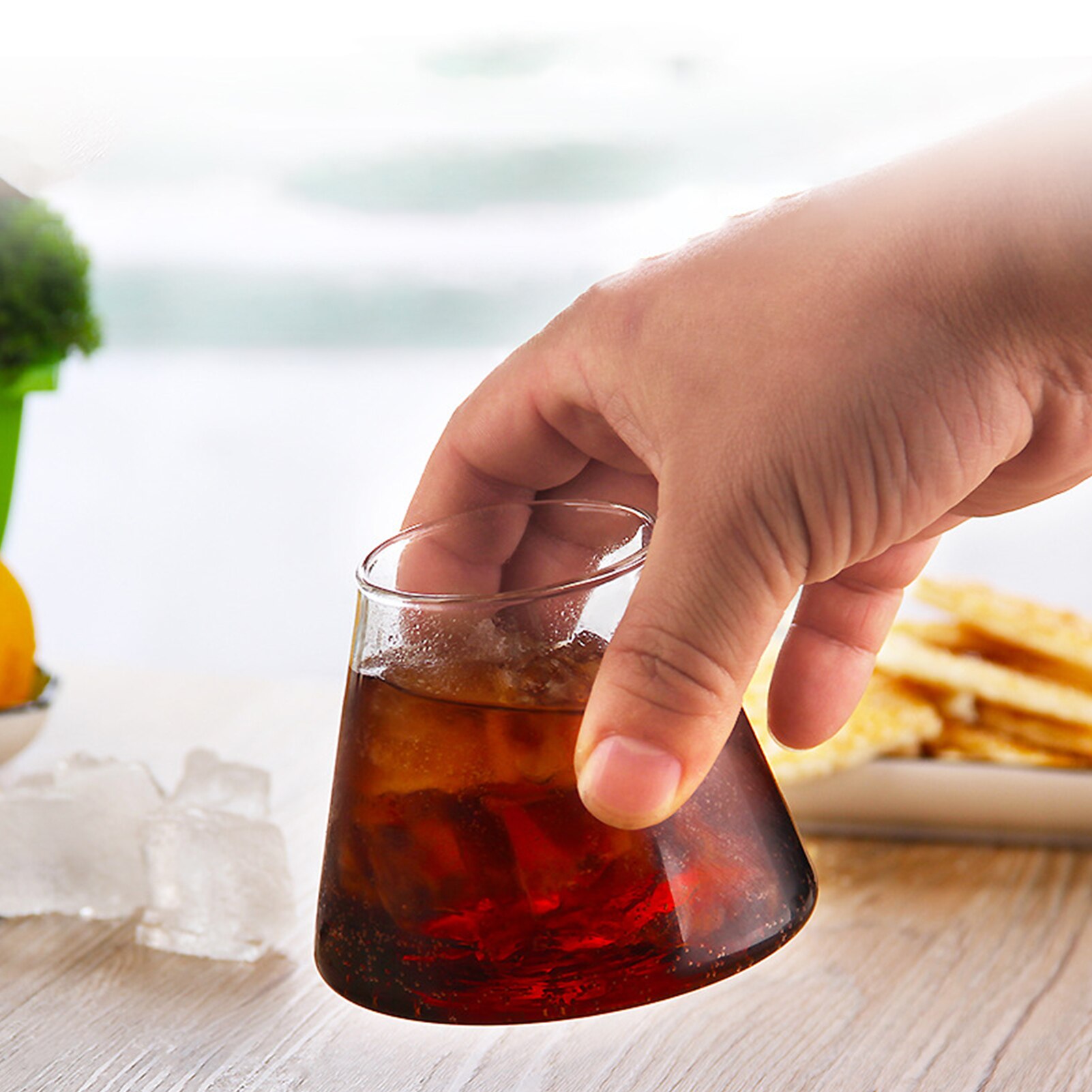 250/300ml Transparent Irregular Coffee Glass Cup Heat Resistant Ice Cream Wine Whisky Beer Mug Kitchen Water Drinking Cup