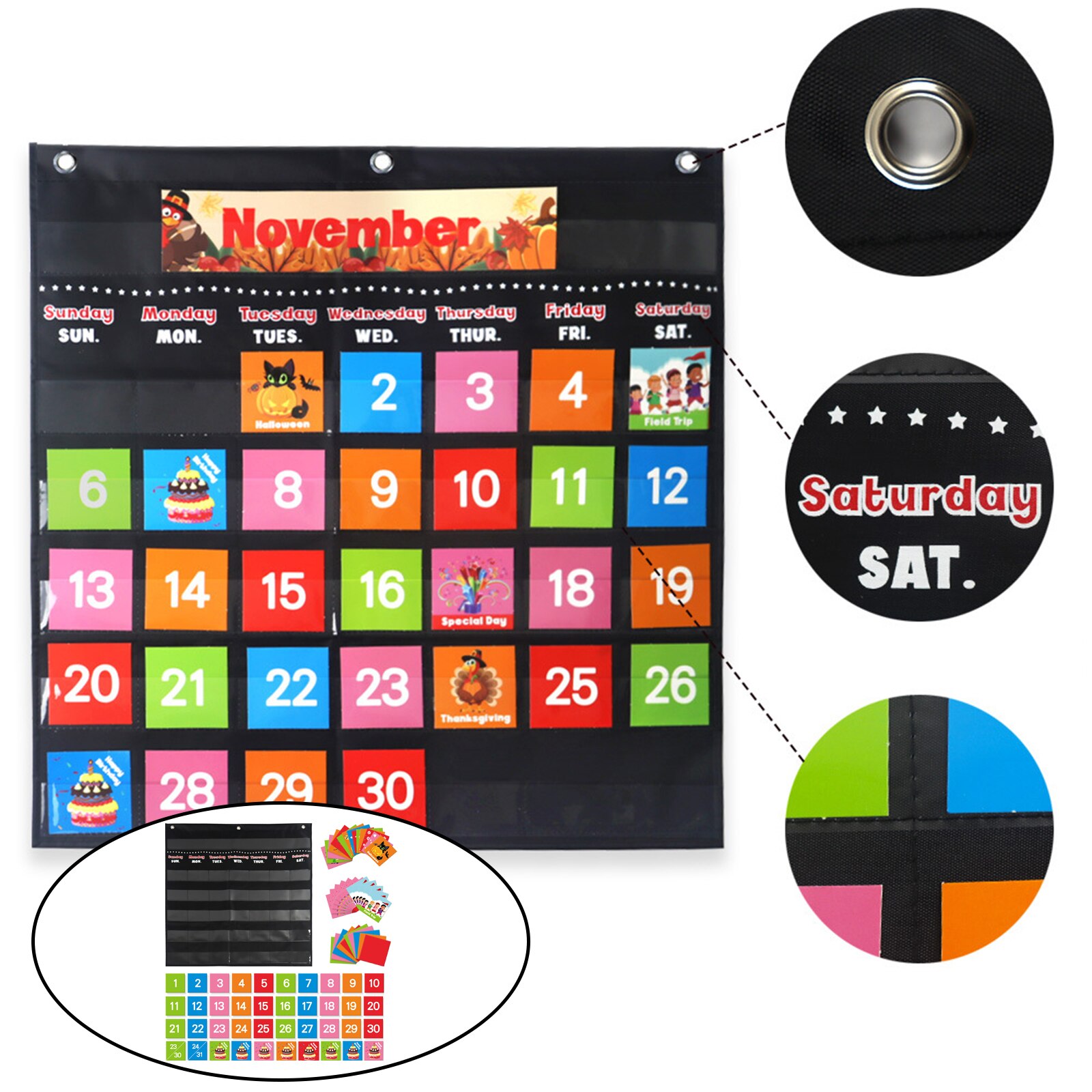 Calendar Pocket Chart Early Educational Toy Calendar Pocket Chart Teacher Resources School Learning Toys
