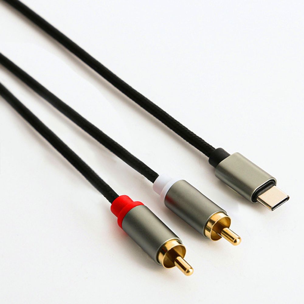Kabel audio typu C na RCA 2 RCA Aux Konwerter kabla USB C Linia audio do laptopa Wzmacniacz głośnikowy telefonu komórkowego 1 m