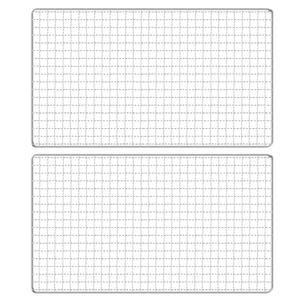 Mallas de alambre multifunción para barbacoa, rejillas de cocina, redes para barbacoa (plateadas), 2 uds.: Default Title