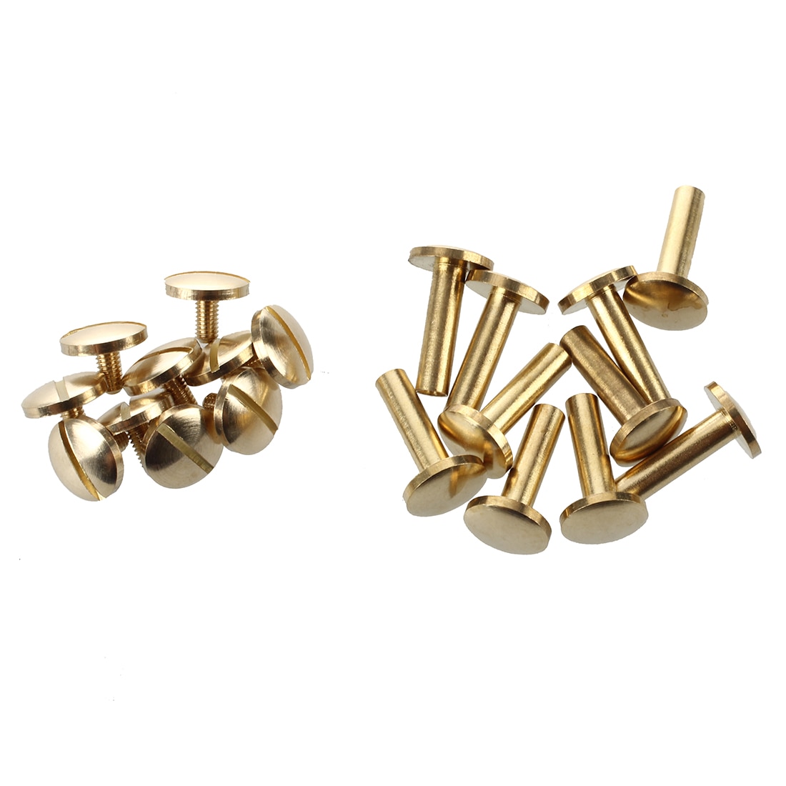10x boog massief messing knoop stud schroef spijker schroef achterkant leren klinknagel riem 10mm