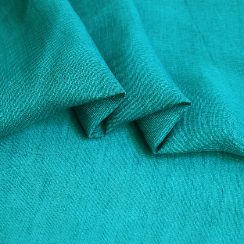 100cm * 115cm elegancka jedwabna tkanina lniana robić sukni naturalny jedwab gaza oddychający materiał lniany jezioro zielone