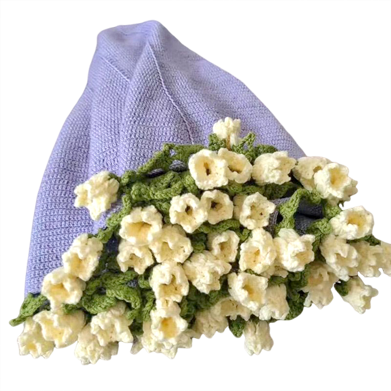 Gehaakt bloemenboeket Diy handgeweven bloemboeketdeken Ultrazacht ademend romantisch gebreide bloemen gooien dekens: Licht Geel