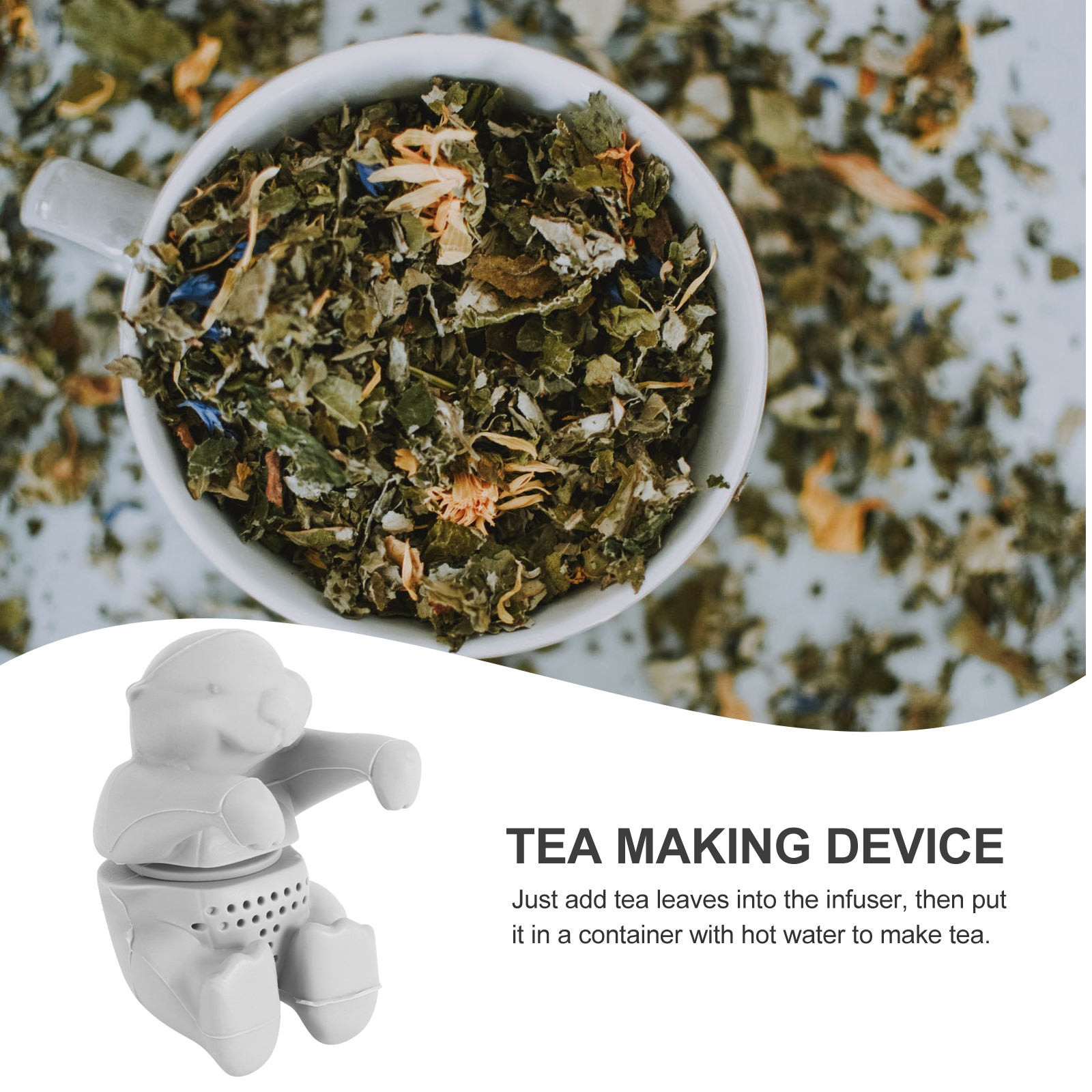 Otter Thee-ei Thee Losse Thee Diffuser Siliconen Keuken Gereedschap Gadgets (Sky Blue)