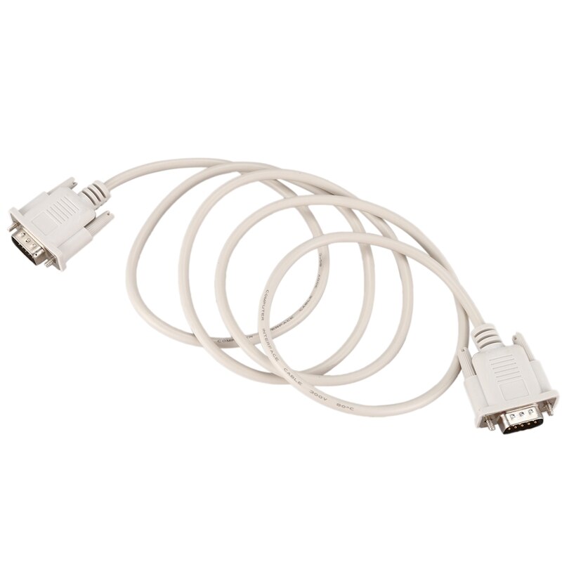 1.4M RS232 DB9 9 broches mâle vers VGA vidéo 15 broches mâle adaptateur câble gris clair