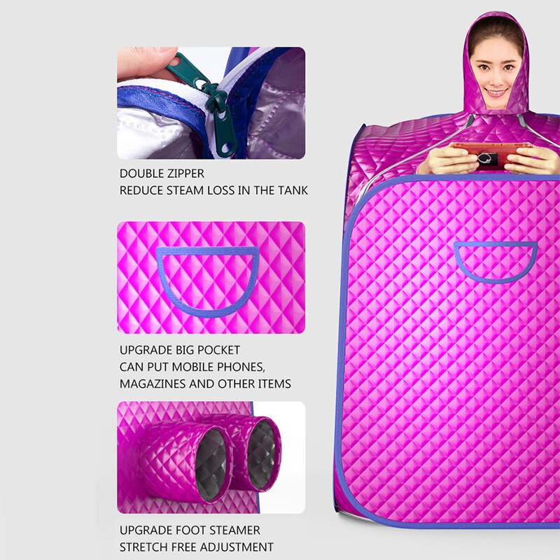 Portable Steam Sauna Room Machine Bath Spa Relax Beneficial Skin Lose Calories Weight Skin Healthy Household Sauna Steaming Set
