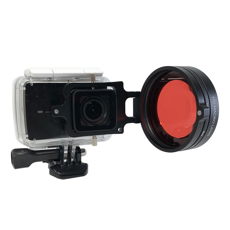 Lens Filter Kit voor Yi 4 K Xiaoyi Lite Macro Lens 16X Close-Up + Duiken Rood Filter + 58mm Adapter Ring voor Yi 4 k Waterdichte Case