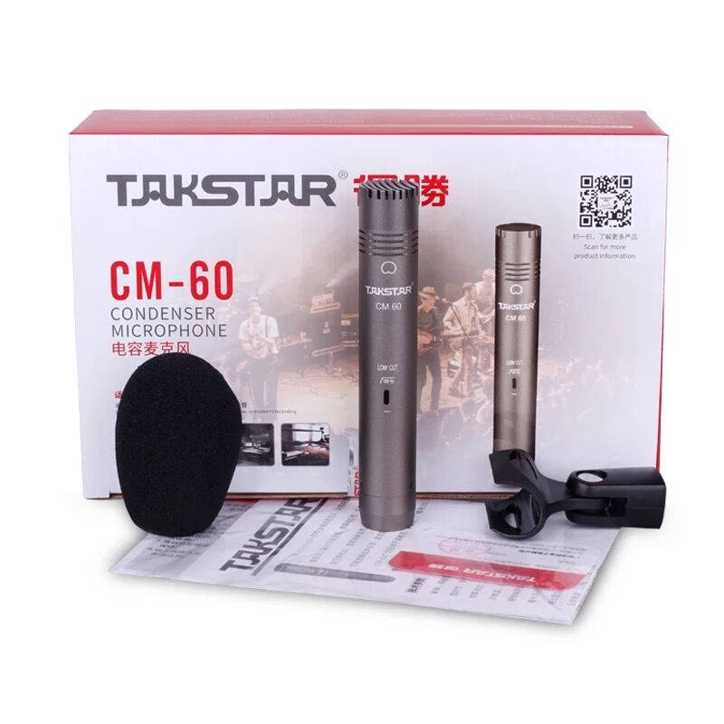 Takstar cm-60 recording microphone portable condenser microphone for musical instrument TV and radio