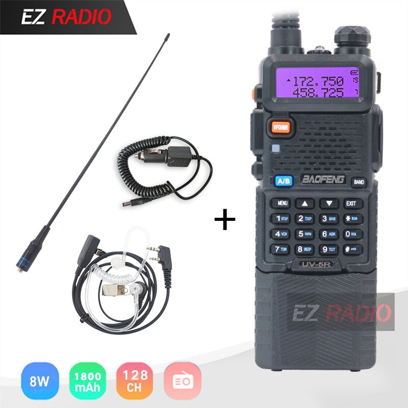 Upgrade 8W Baofeng UV-5R 3800mAh Walkie Talkie 10 KM Tri Power Dual Band Boafeng UV 5R Ham Radio UHF VHF UV5R UV-82 UV 9R Plus: add 771-Air-Charger