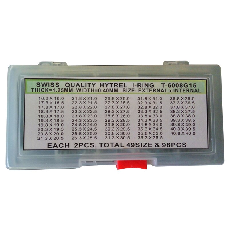1 einstellen 49 Größen wasserdichter O-Ring-Uhrenrückseitenabdeckung, wasserdichte Dichtung, Uhrenteil für 1,5 mm dickes rundes Uhrenglas, Kristall