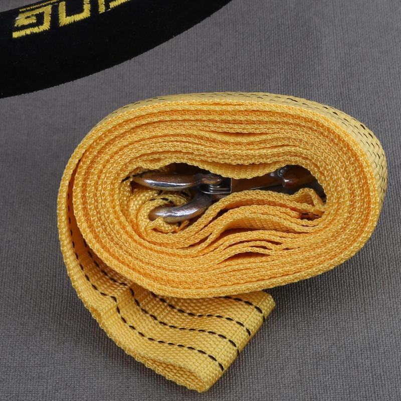 3Ton 4m Car Towing Rope Tow Cable Strap Towing Pull Rope with Hooks for Heavy Duty Car Emergency