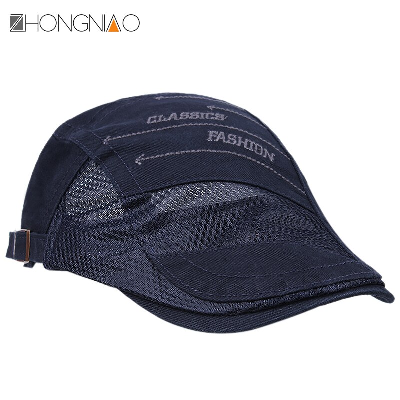men's hat golf hat newsboy flat cap cotton hat summer sunscreen breathable mesh cap driving