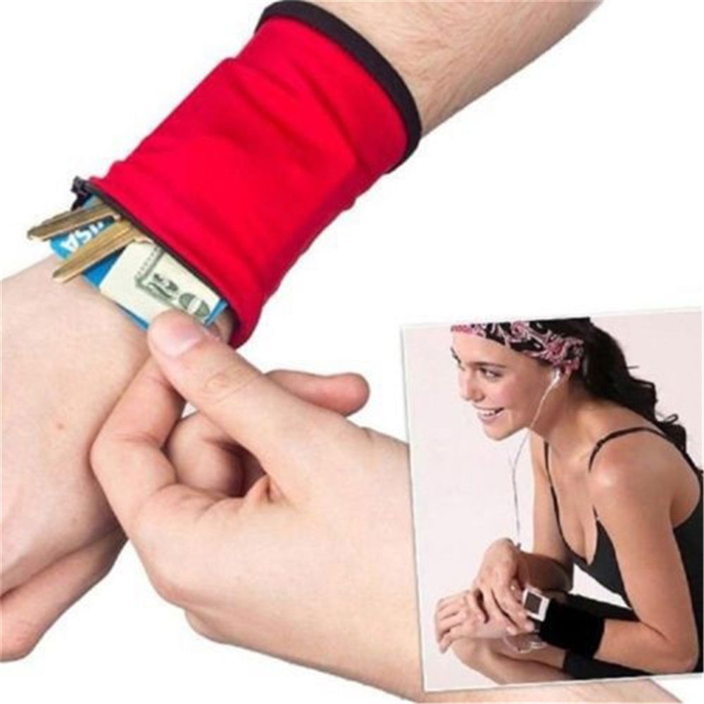 Wrist Wallet Pouch Band Zipper Running Travel Cycling Safe Sport Ankle Wrap Bag For Running Gym Cycling Purse Safe