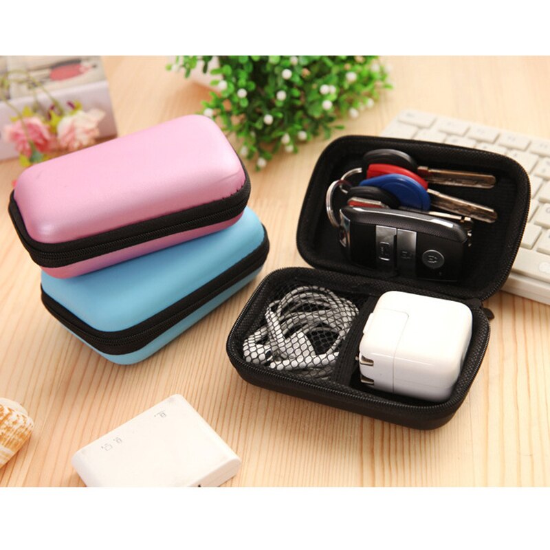 Headphone Case Container Cable Earbuds Data Wire Phone Charger Case Earphone Storage Box Package Tool Bag Storage Organization