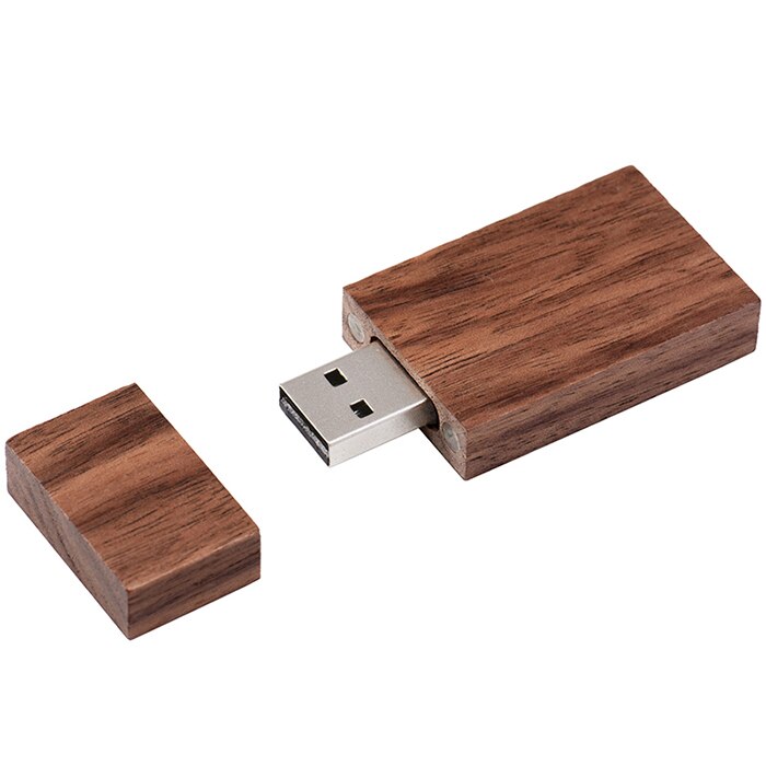 Shandian 1 stuks gratis logo walnoot foto uniek album hout usb + doos geheugenstick pendrive 8gb fotografie trouwstudio 170*170*35mm: 8gb / Okkernoot