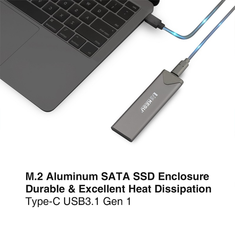 Kesu m .2 ssd cover adapter, usb 3.1 gen 1 (5 gbps)ngff b-key & m + b nøgler harddisk caddy eksternt kabinet til 2242 2260 2280