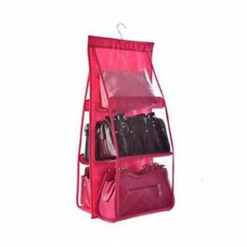 Akcesoria podróżne moda dwustronnie przezroczysty 6 kieszonkowy Organizer robić pakowania składana wisząca torebka wieszaki: 5