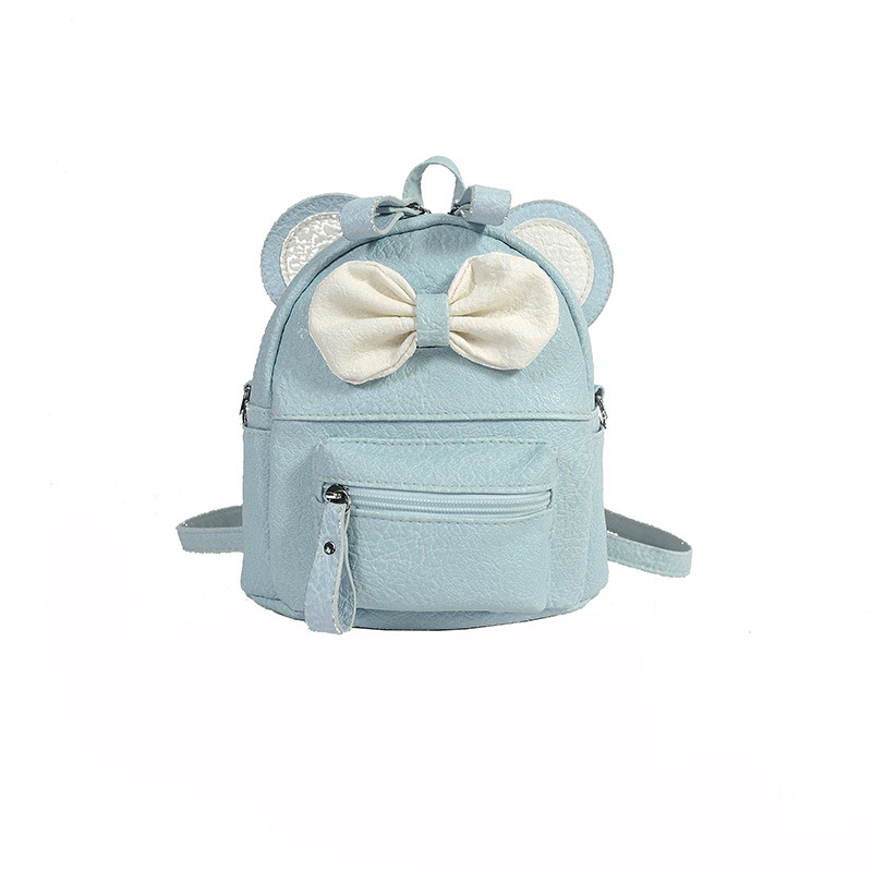 girl shoulder bag Cartoon backpack dual-use small Diagonal School bag children cute bow small backpack mochilas escolares: blue