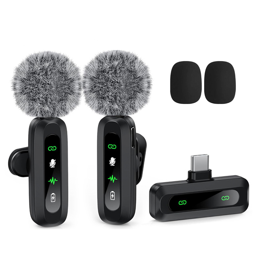 Microfono lavalier wireless per iphone, ipad, android, laptop, trasmissione in diretta, gioco, intervista, registrazione vlog, mini microfono: Verde
