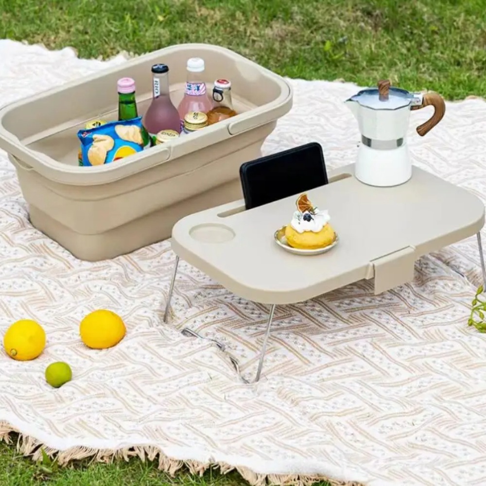 Cesta de Camping plegable de gran capacidad, cesta de Picnic portátil, versátil, impermeable, funcional, Red de Picnic de Primavera al aire libre con tapa
