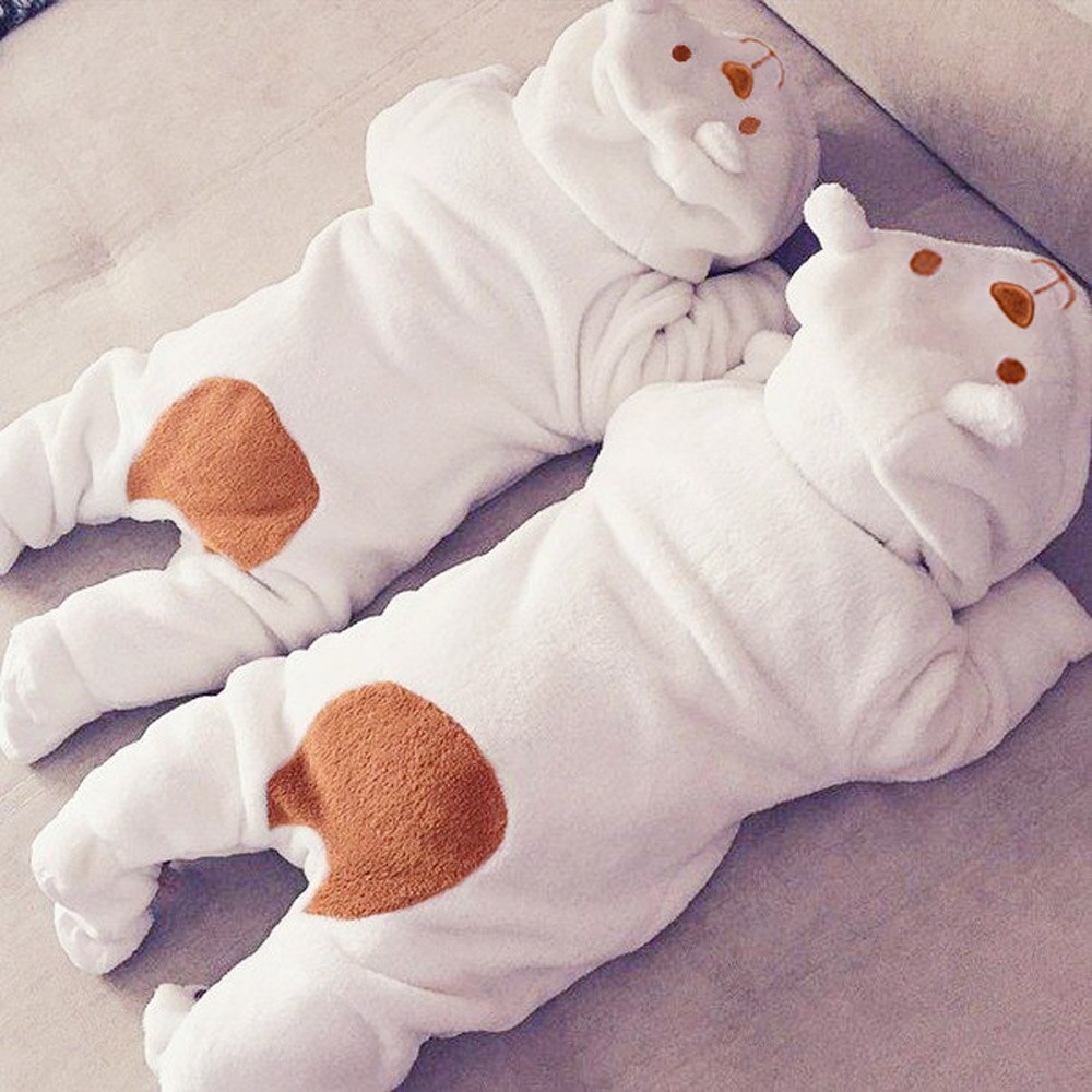 Winter Clothes Newborn Girls Overall Autumn Long Sleeve Baby Coral Fleece Romper For Baby Boys Jumpsuit Costume Infant Clothing