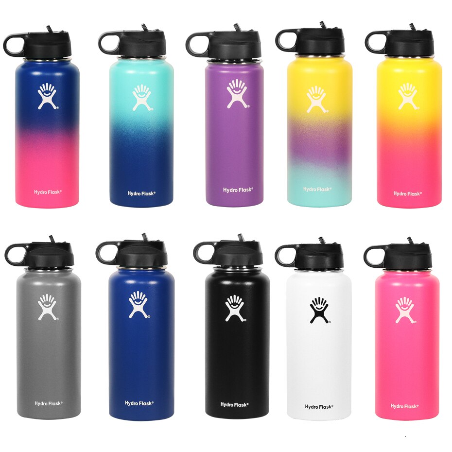 Sports Bottle Hydro Flask 32oz Tumbler Flask Vacuum Insulated Flask Stainless Steel Water Bottle Wide Mouth Outdoor