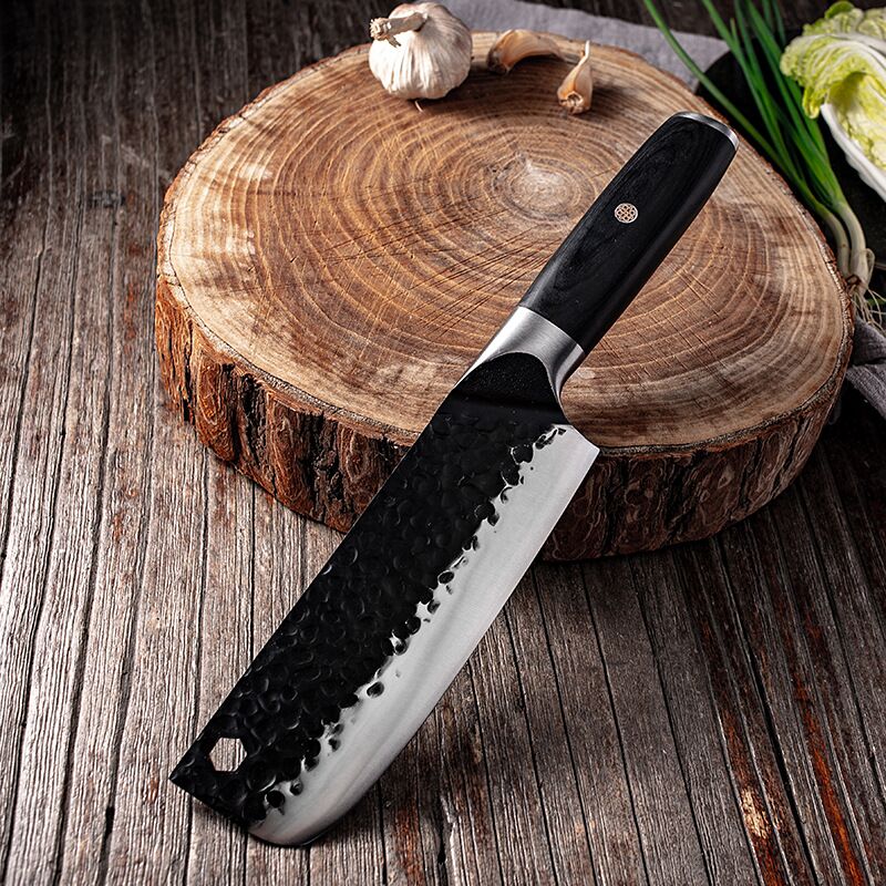 Traditional Handmade Forged Kitchen Knife Hammer Stainless Steel Chef's Chopper Cooking Knives Nakiri Meat Slicer Butcher Knife
