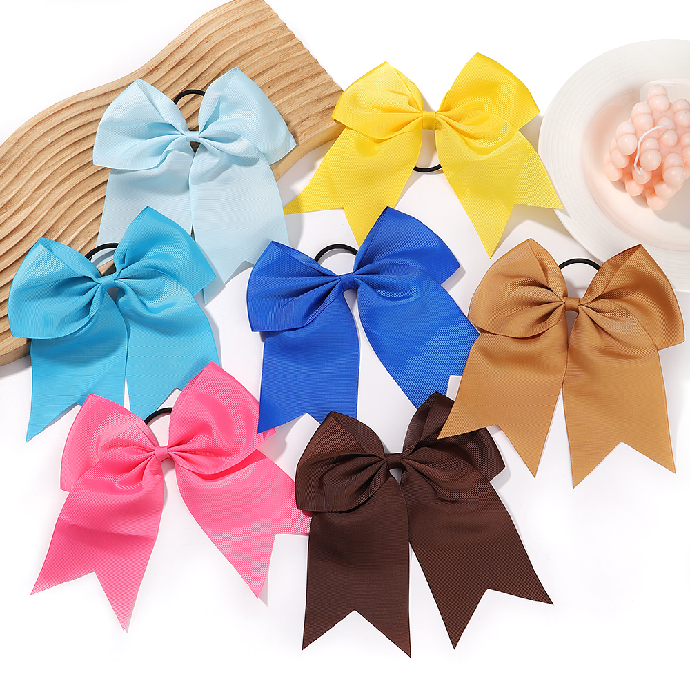 1 unidad de diademas con lazo grande de 6 pulgadas para niña, lazos elásticos para el cabello de Color sólido, cinta para el cabello con lazo, bandas de goma, decoración para la cabeza