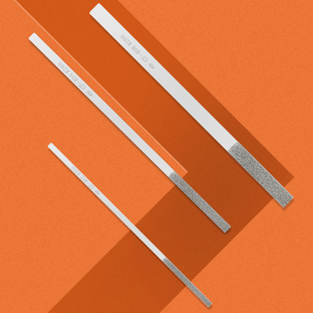 1 Uds. Lima plana de diamante con forma cónica para moler molde recortar herramientas manuales DIY CF402/404/406/408 150 # 200 # 400 #