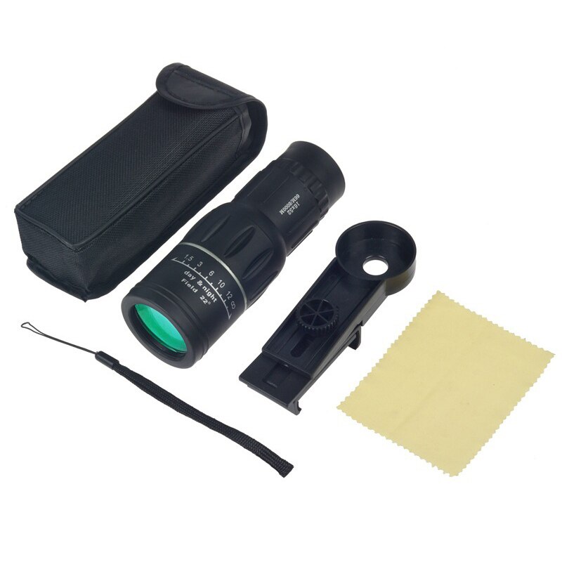 16X52 Magnify Optical HD Lens Monocular Telescope with Tripod and Clip for Universal Phone