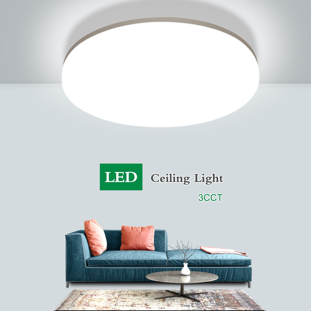 3CCT Led Panel Lamp Led Plafond Licht Ultra Dunne 24W Koud Warm Wit Natuurlijke Licht Opbouw Moderne Lamp voor Home Verlichting