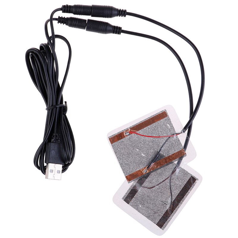 2Pcs/lot Heating Pads With Cable 5W USB Heater Gloves Bendable Heating Film DIY Warm Hand for Glove Pad Feet