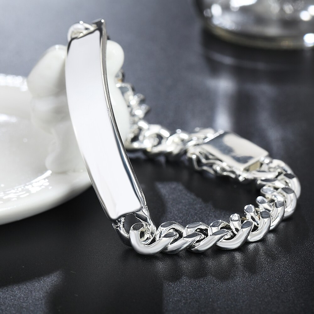 Heiße neue 925 Sterling silber 10MM kette Armbänder für männer Hochzeit partei Wilden klassische Weihnachten Schmuck