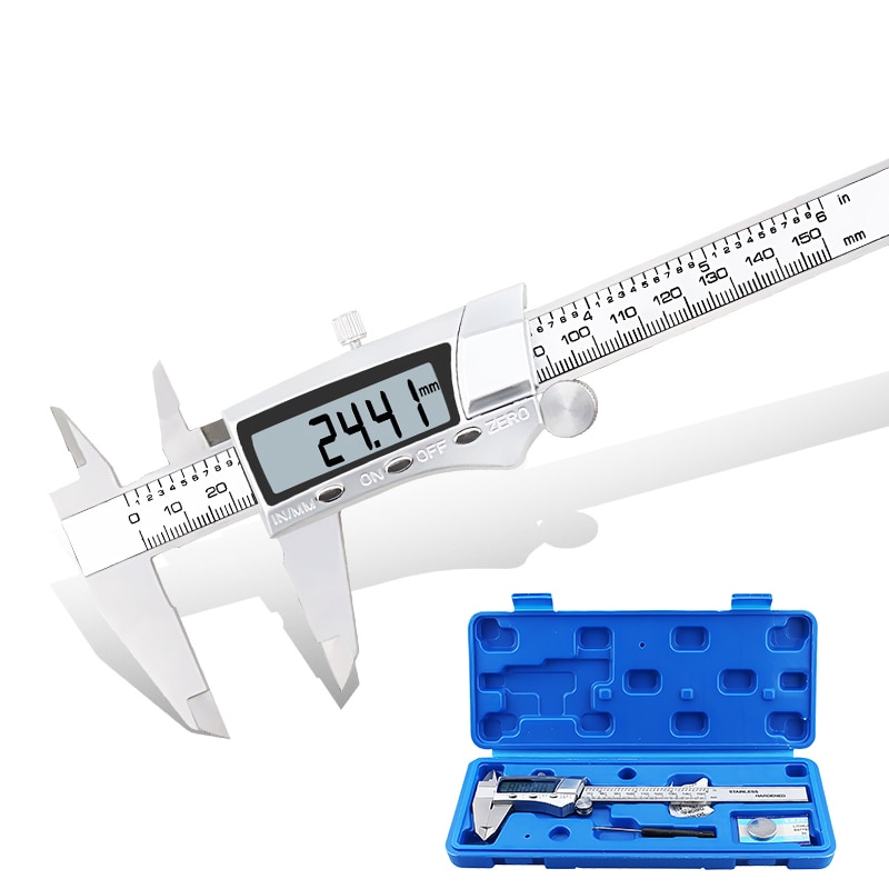 Electronic Digital Caliper Inch/Metric Conversion 0-150/200/300mm Stainless Steel LCD Screen Extreme Accuracy Measuring Tool