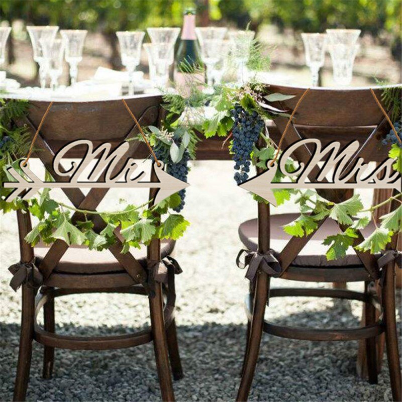 DIY Rustic Wood Wedding Sign Mr & Mrs Arrow Signs for Wedding Party Decoration Photo Prop