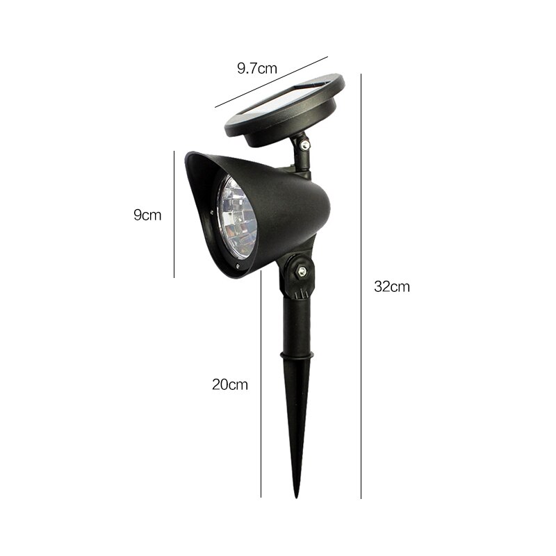 2pcs 4LED Solar Lawn Spotlight Garden Light Outdoor Waterproof Solar Panel Power Flood Lights Garden Light Pathway Light: Default Title