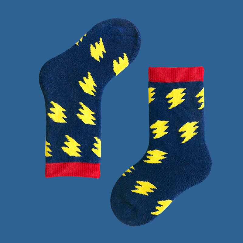 3-12y enfants hiver chaussettes chaudes en laine pour l'hiver garçons bébé fille chaude thermique longues chaussettes en éponge animaux mignons: c152 sharp / 6 TO 8T