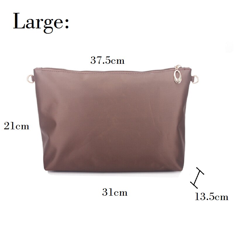 Nylon Tasche Einfügen Organizer Mit Zipper Taschen Weiches Licht Perfekte Geldbörse Veranstalter zu Halten Alles Ordentlich bolsa de maquiagem: Coffee Large