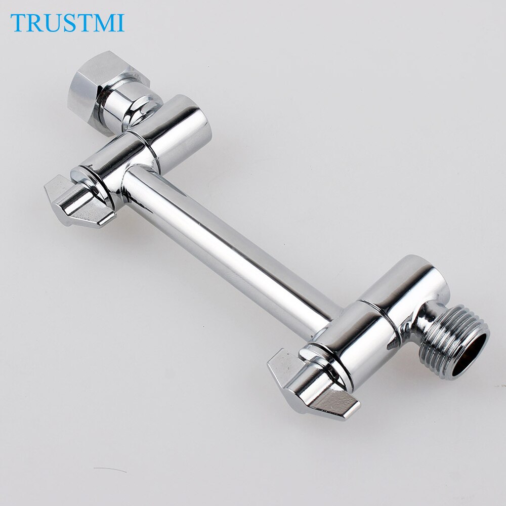 Extensor de brazo de ducha ajustable, cabezal de ducha de latón de 4 pulgadas, tubo de recambio de extensión de elevación alta o inferior, montaje de brazo, negro mate C: Cromo