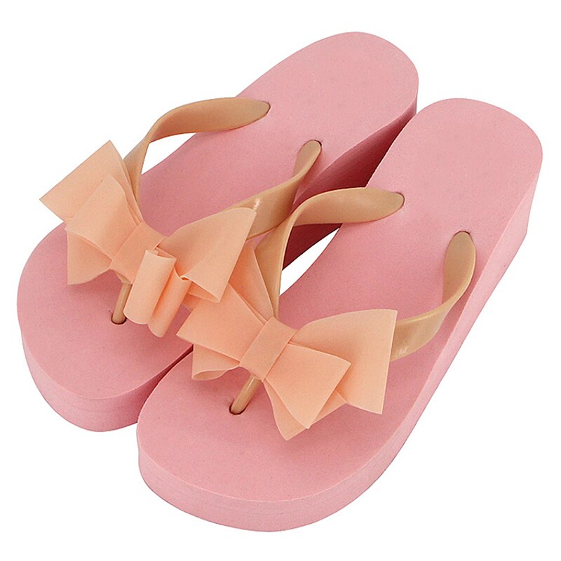 Sommar kvinna skor plattform badtoffel kil strand flip flops högklackat tofflor för kvinnor strand flip flops sommar sandal