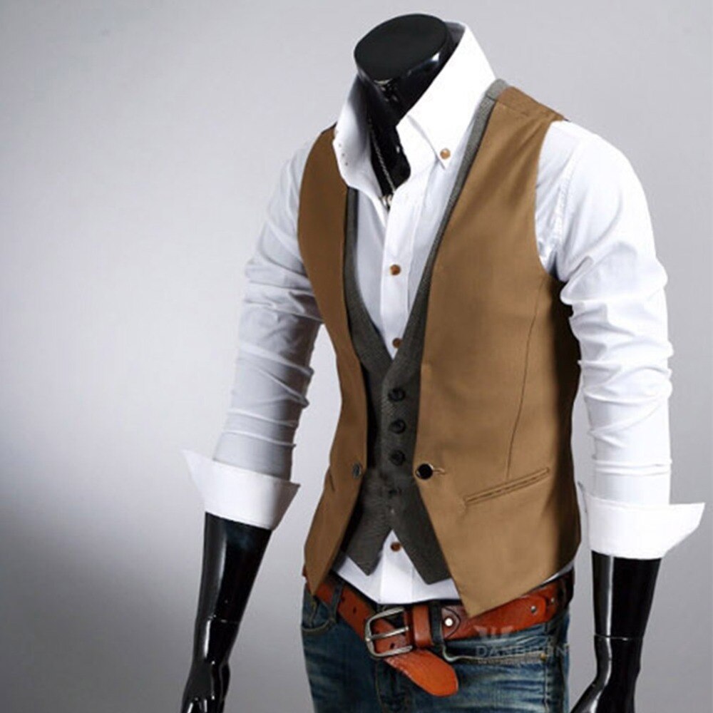Smart casual Kleid Westen Für Männer Slim Fit Herren Anzug Weste Männlichen Weste Gilet Homme Casual Ärmellose Formale Business Jacke