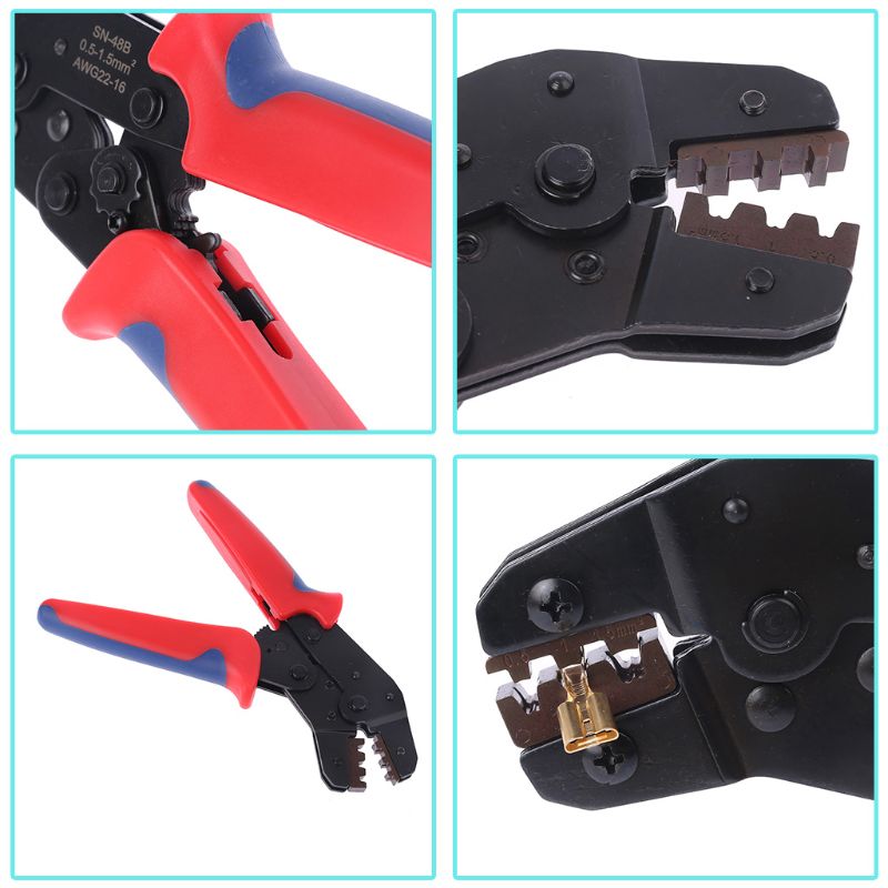 48B Crimping Plier Set With 600Pcs Insert Spring Terminal Cold Compression Pincers Wire Connector Crimper Boxed Kit