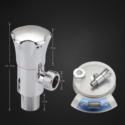 Quarter Turn Angle Stop Valve Thickened Brass Faucet Triangular Valve G1/2 Bathroom Cold Water Shut Off Valve for Toilet: Red Sign