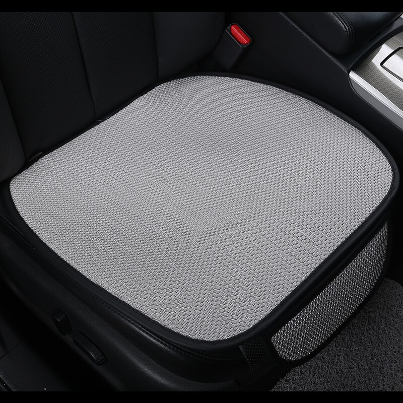 Letni fotelik samochodowy oddychający lodowy jedwab cztery pory roku poduszki na siedzenia samochodowe podkładka ochronna przednia podkładka pasuje robić większości samochodów: 1 z przodu szary
