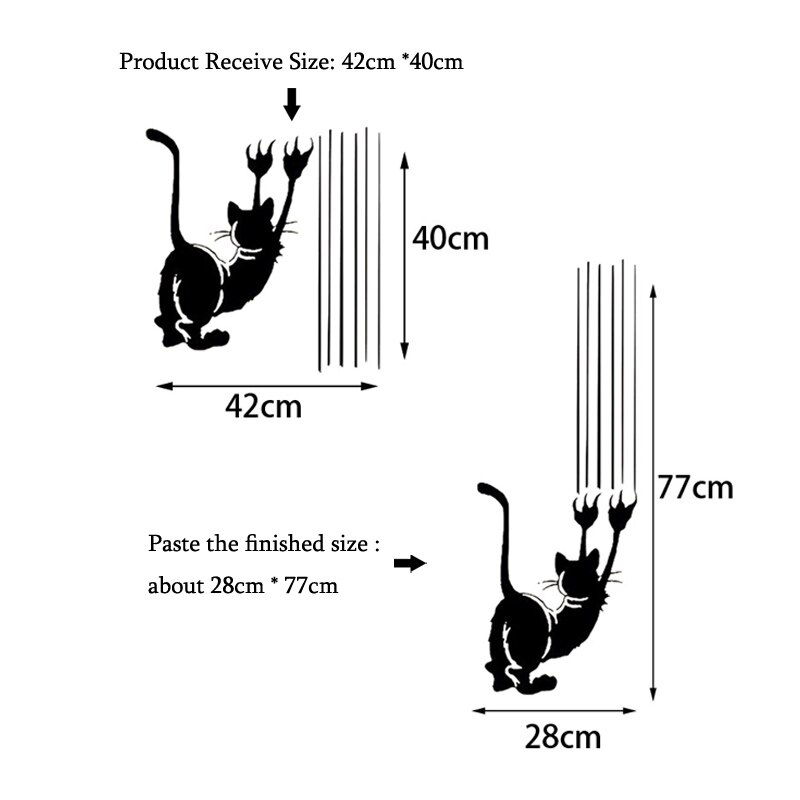 Nette katze wand aufkleber Tür/Wand dekoration wohnzimmer hintergrund wandbild kunst decals abnehmbare kitty lustige aufkleber