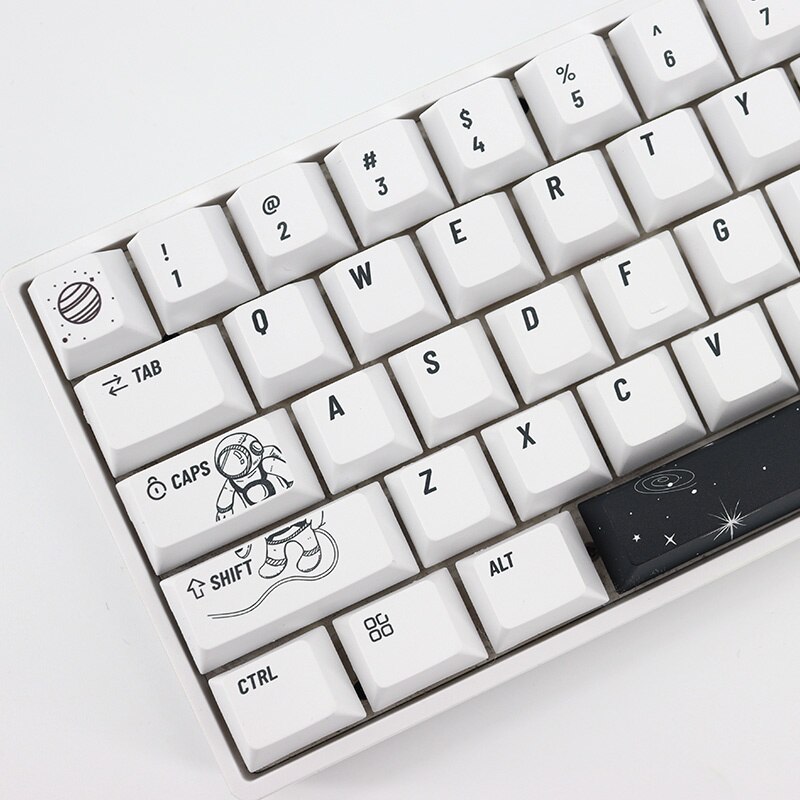 JSJT Space Keycap 138 witte toetsen, kersachtig profiel, keycapset PBT kleursublimatie caps Cherry Gateron MX Switch